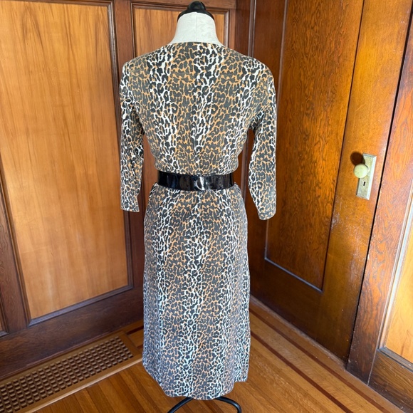 Vintage 50s 1950s Leopard Print Pencil Wiggle Dress, Stretch, Extra Large XL - Picture 4 of 7